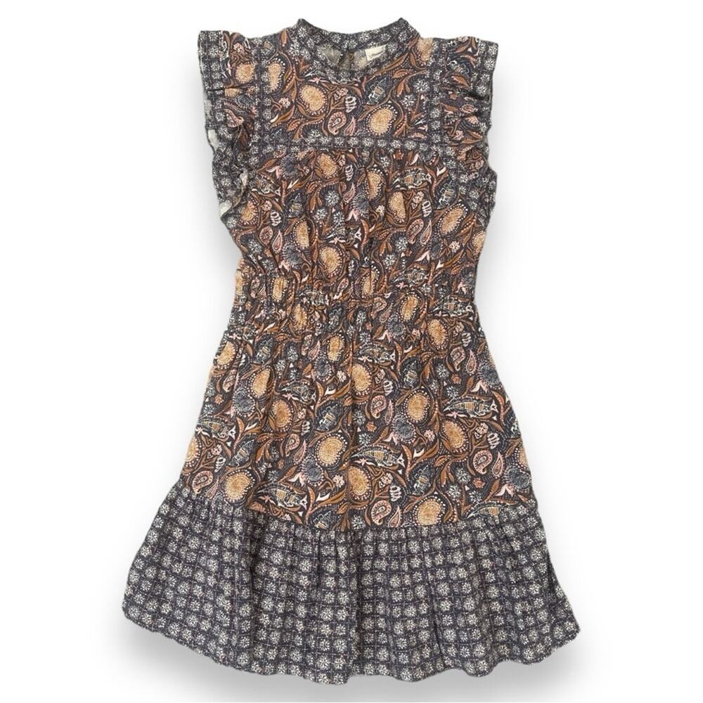 Universal Thread - Paisley Printed High Neck With Pockets Knee Length Dress